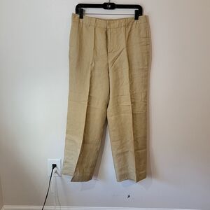 Ralph Lauren Women's Cropped Linen Pants in Beige
